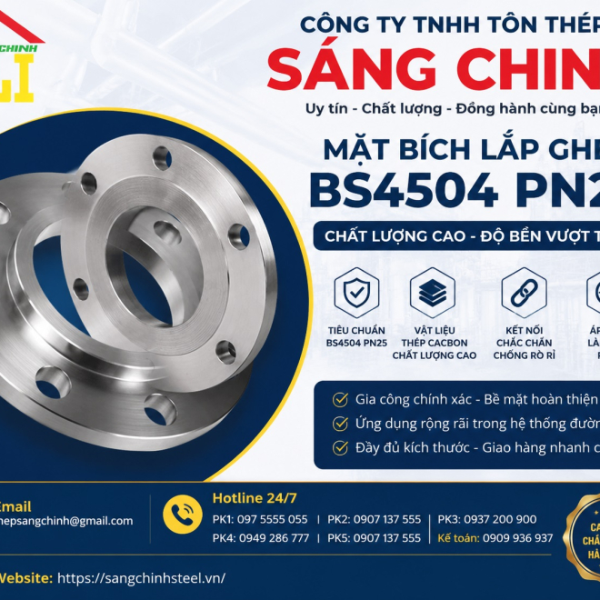 Mặt bích lắp ghép BS4504 PN25