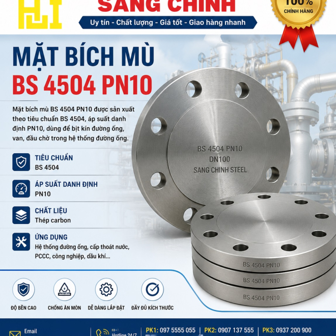 Mặt bích mù BS 4504 PN10