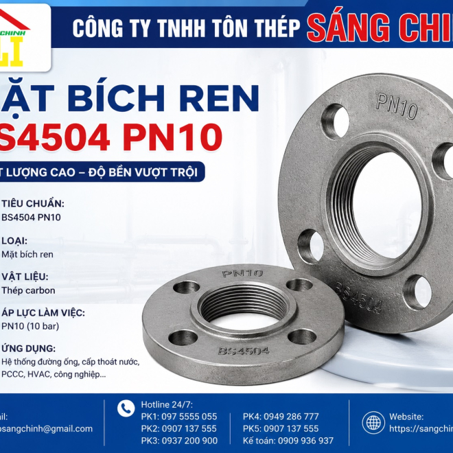 Mặt bích ren BS4504 PN10
