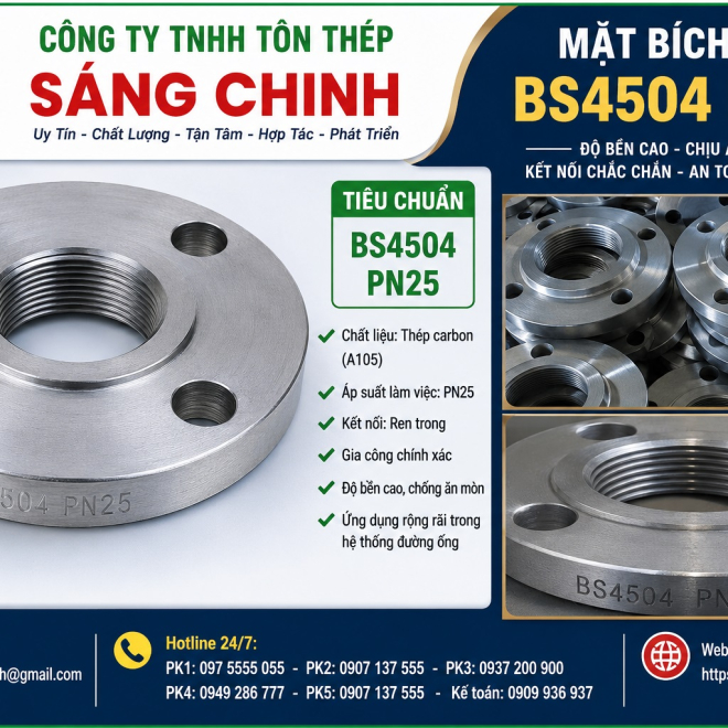 Mặt bích ren BS4504 PN25