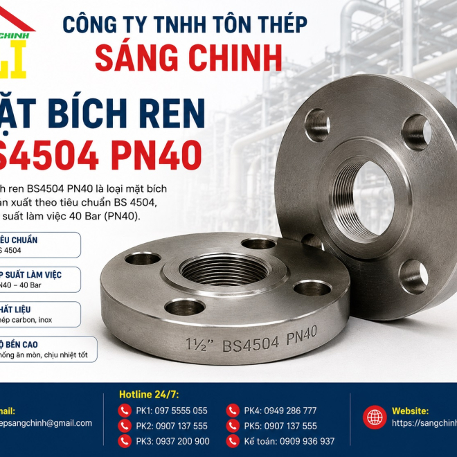 Mặt bích ren BS4504 PN40
