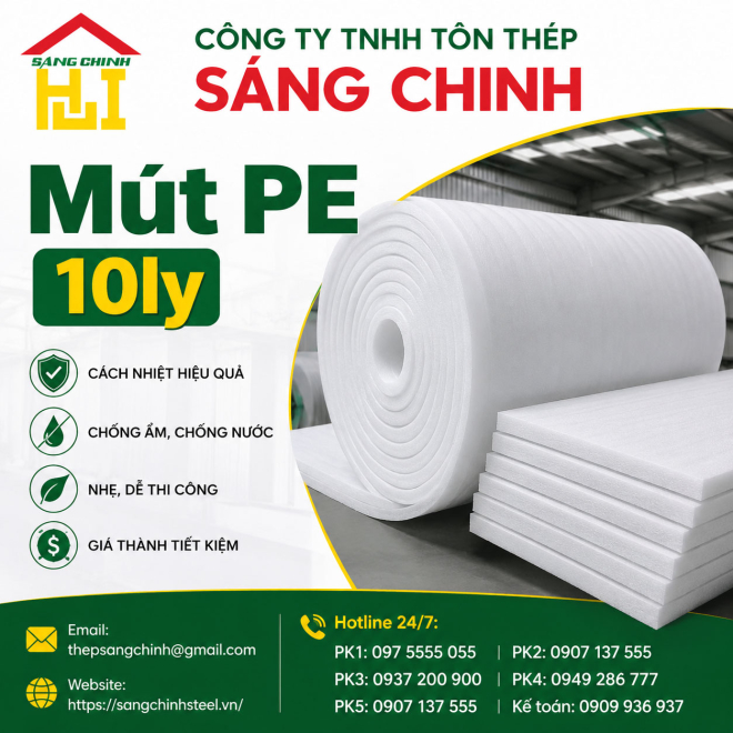 Bảng báo giá mút PE 10ly