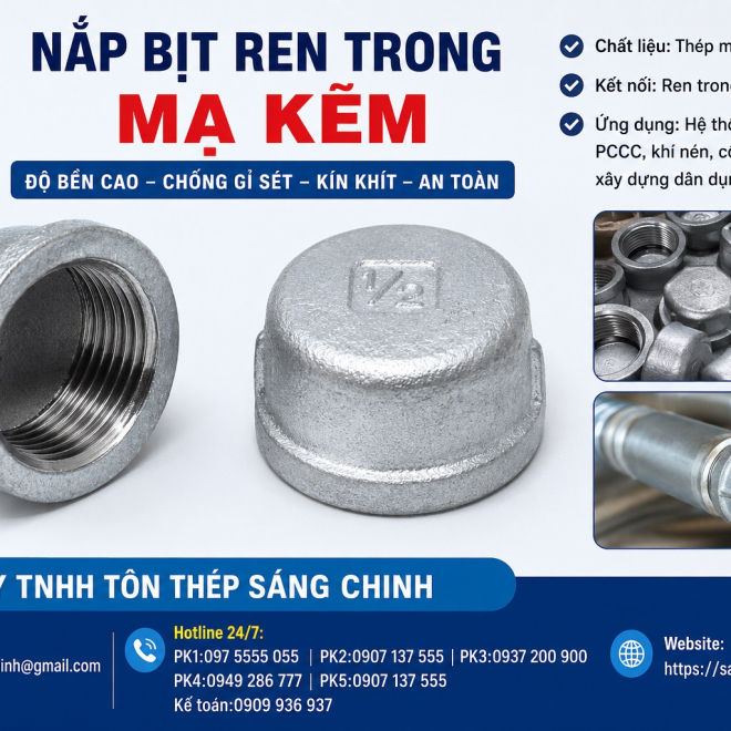 Nắp Bịt Ren Trong Mạ Kẽm