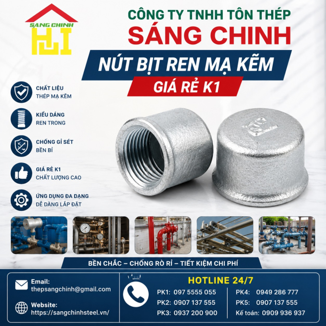 Nút Bịt Ren Mạ Kẽm Giá Rẻ K1