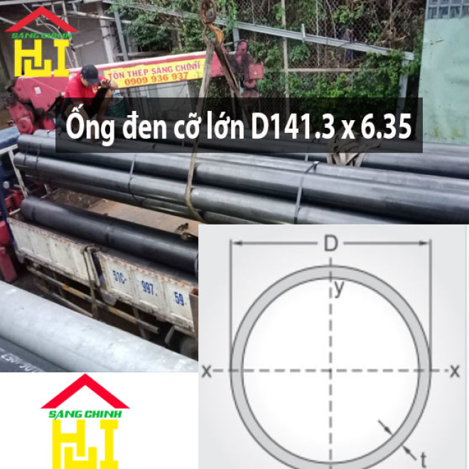 Ống đen cỡ lớn D141.3 x 6.35