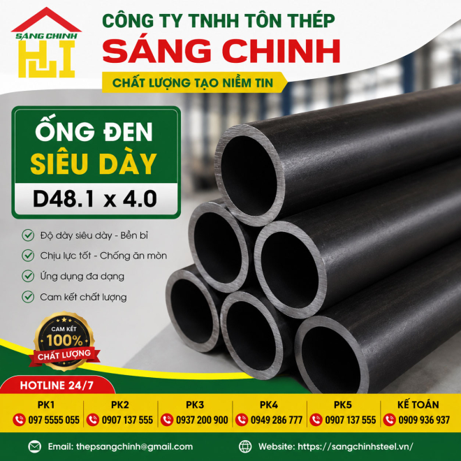 Ống đen siêu dày D48.1 x 4.0
