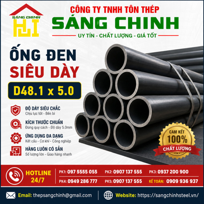 Ống đen siêu dày D48.1 x 5.0