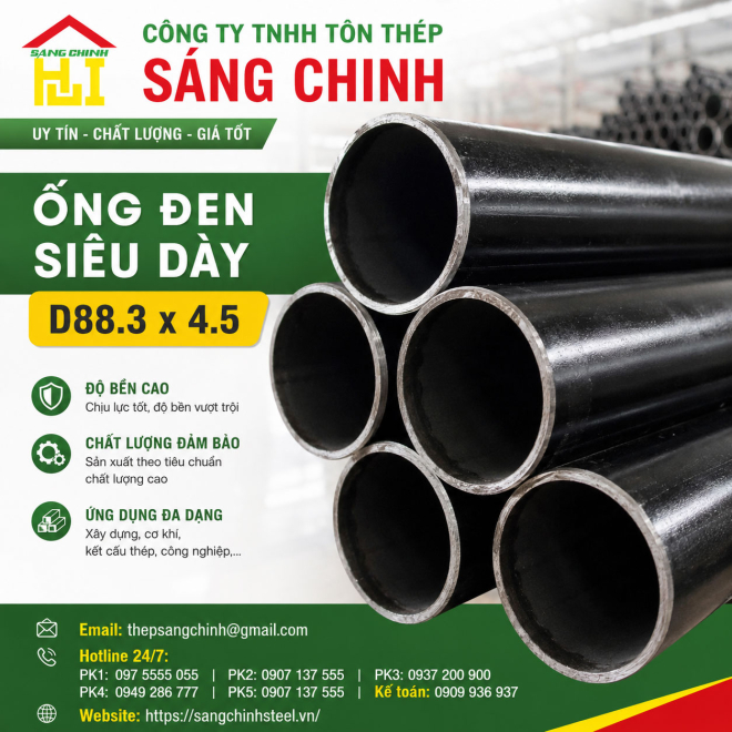 Ống đen siêu dày D88.3 x 4.5