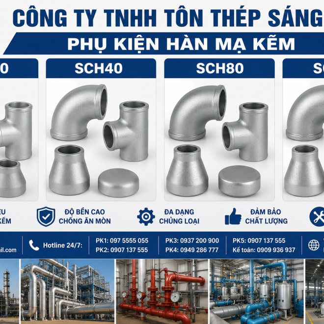 Phụ kiện hàn mạ kẽm SCH20 SCH40 SCH80 SCH160