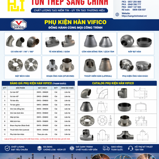 Phụ Kiện Hàn VIFICO (Bảng giá + Catalog)