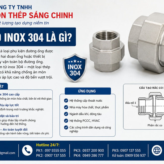 Rắc co inox 304