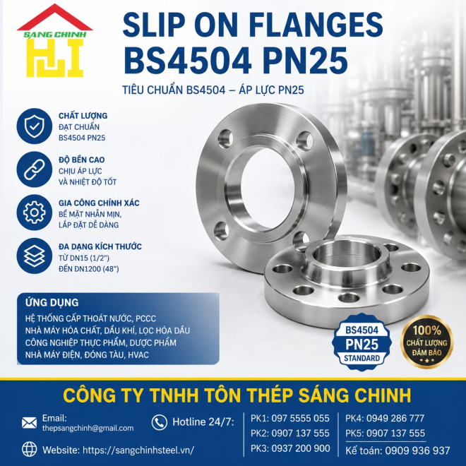 Slip On Flanges BS4504 PN25