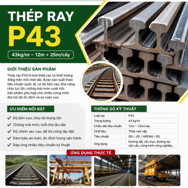 Thép Ray P43