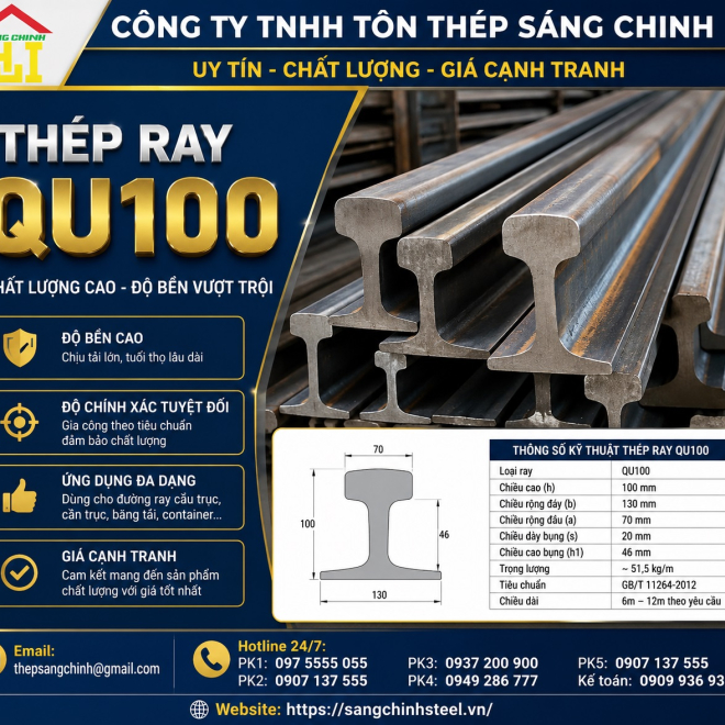 Thép ray QU100