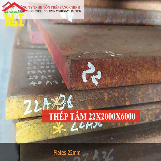 Thép tấm SS400/Q235B/A36 22 x 2000 x 6000