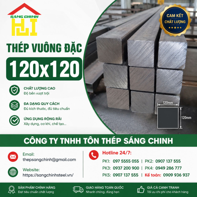 Bảng báo giá thép vuông đặc 120x120