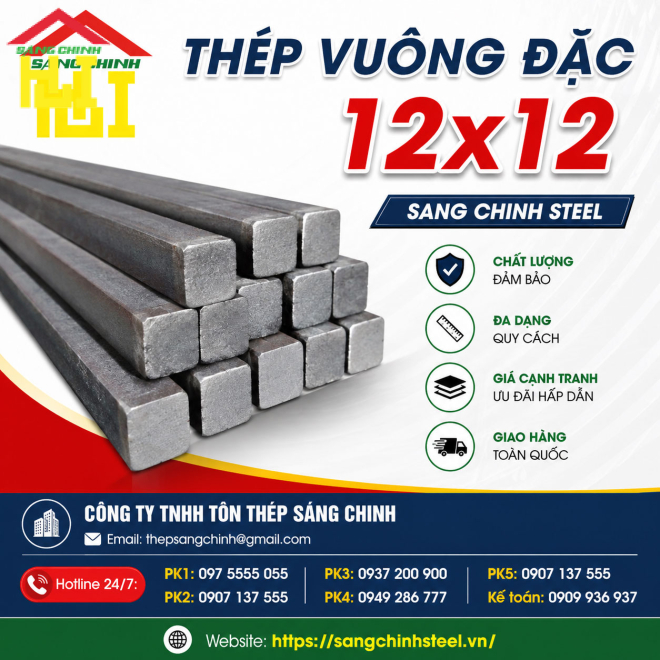 Bảng báo giá thép vuông đặc 12x12
