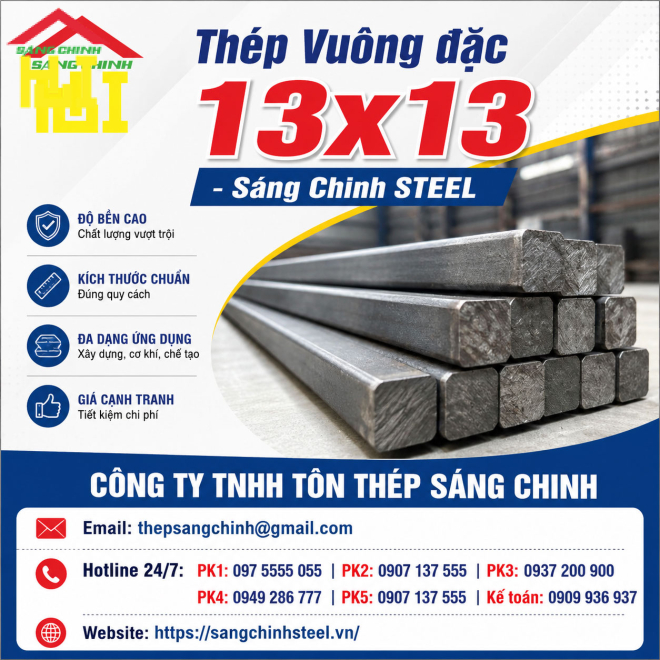Bảng báo giá thép vuông đặc 13x13