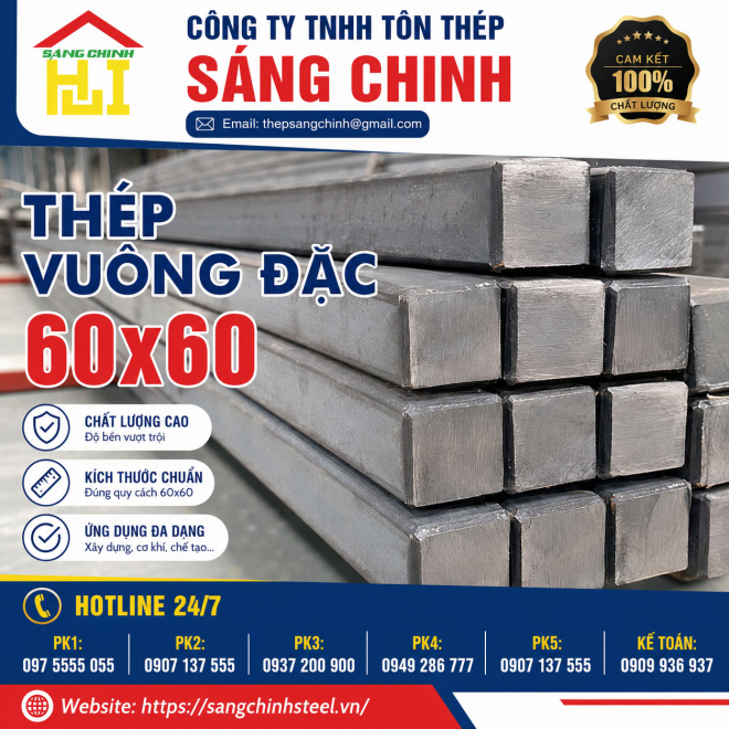 Bảng báo giá thép vuông đặc 60x60