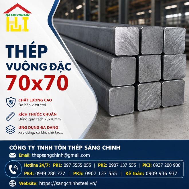 Bảng báo giá thép vuông đặc 70x70