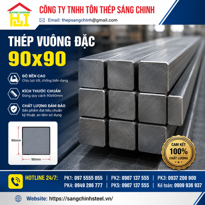 Bảng báo giá thép vuông đặc 90x90