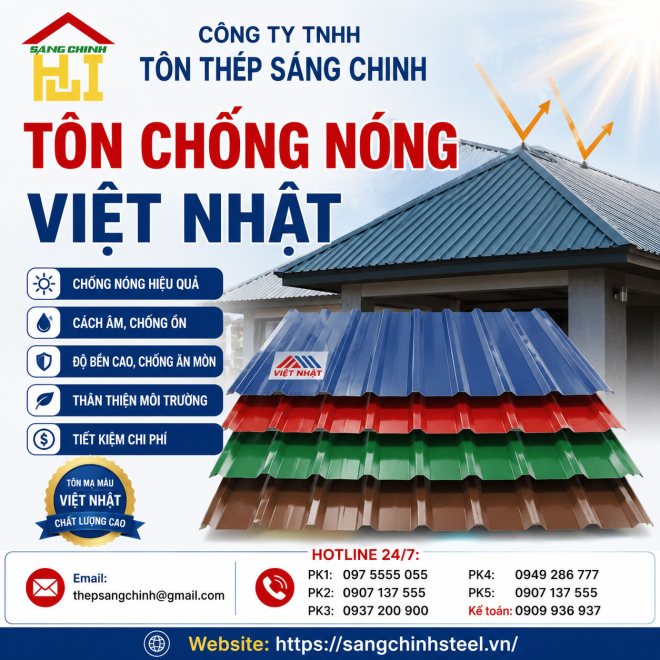 Bảng báo giá tôn chống nóng việt nhật