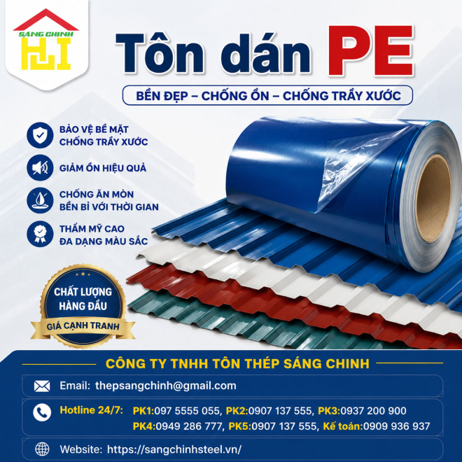 Bảng báo giá tôn dán PE