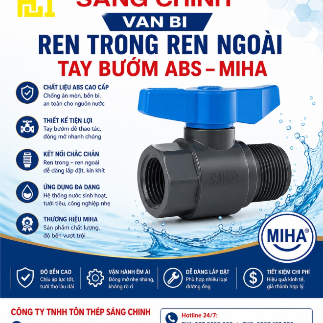VAN BI REN TRONG REN NGOÀI TAY BƯỚM ABS – MIHA