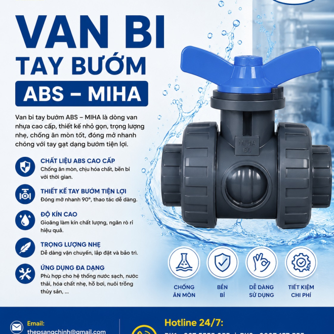VAN BI TAY BƯỚM ABS – MIHA