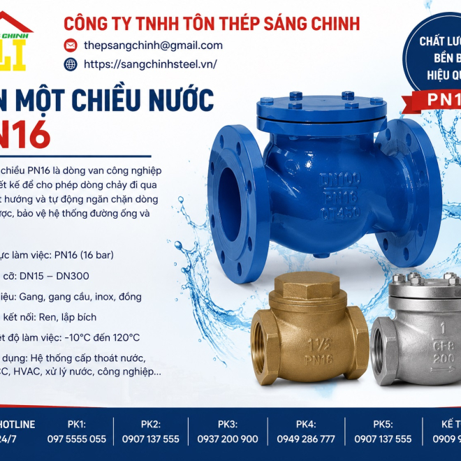 Van một chiều nước PN16