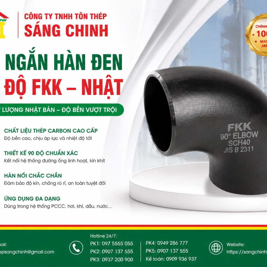 Co ngắn hàn đen 90 độ FKK – Nhật