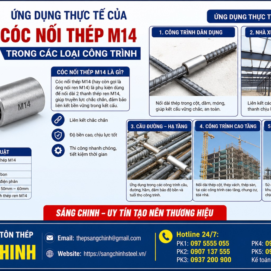 CÓC NỐI THÉP M14