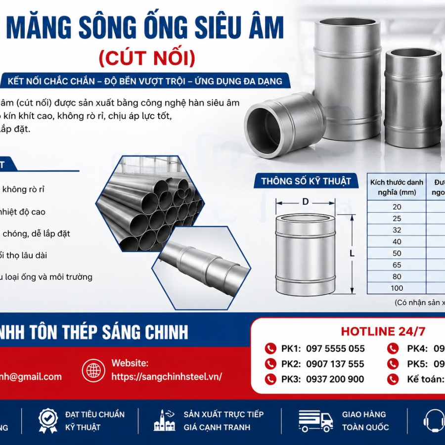 Măng sông ống siêu âm (cút nối)