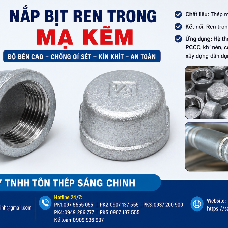 Nắp Bịt Ren Trong Mạ Kẽm