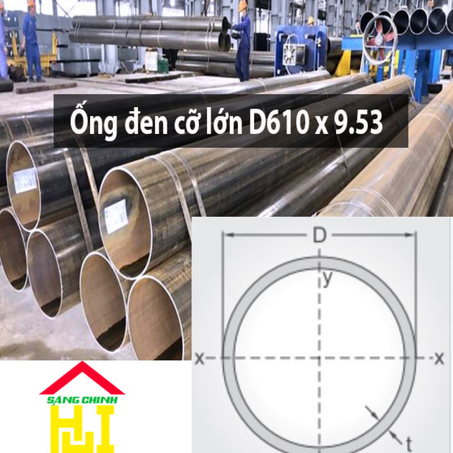 Ống đen cỡ lớn D610 x 9.53
