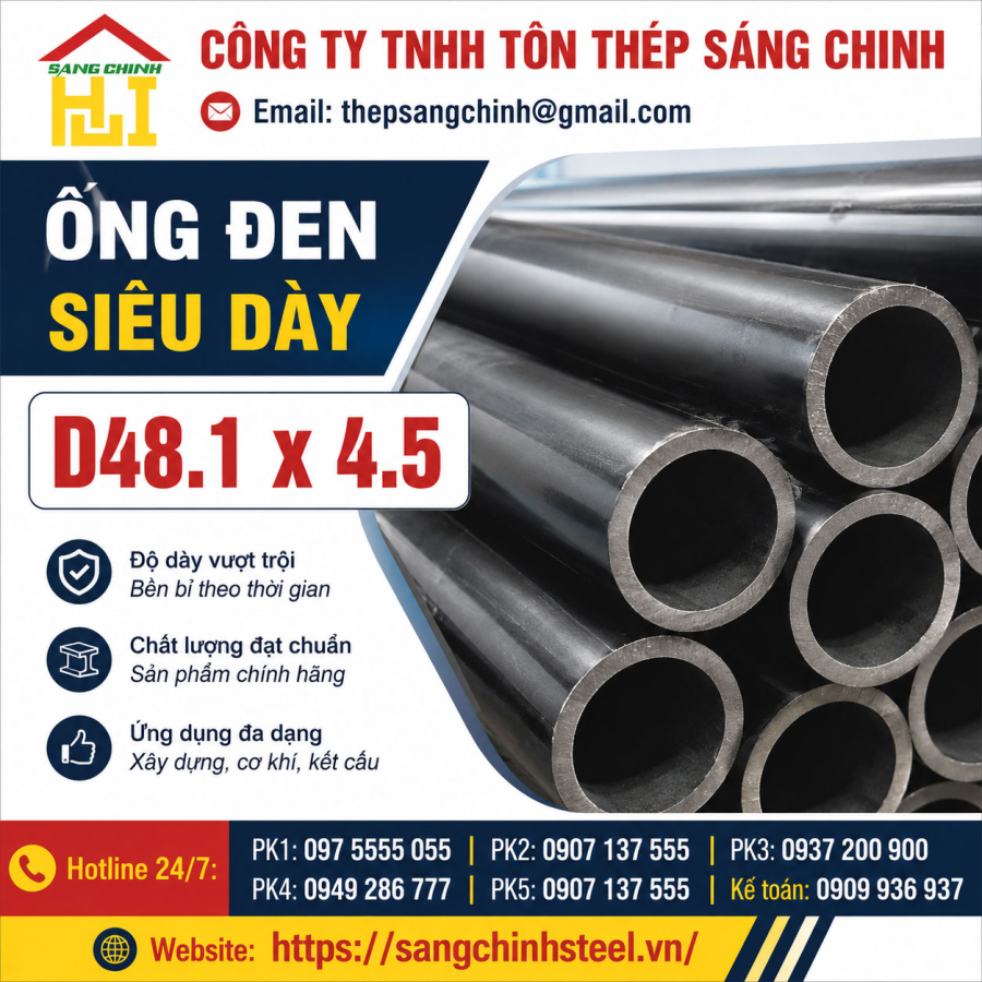 Ống đen siêu dày D48.1 x 4.5