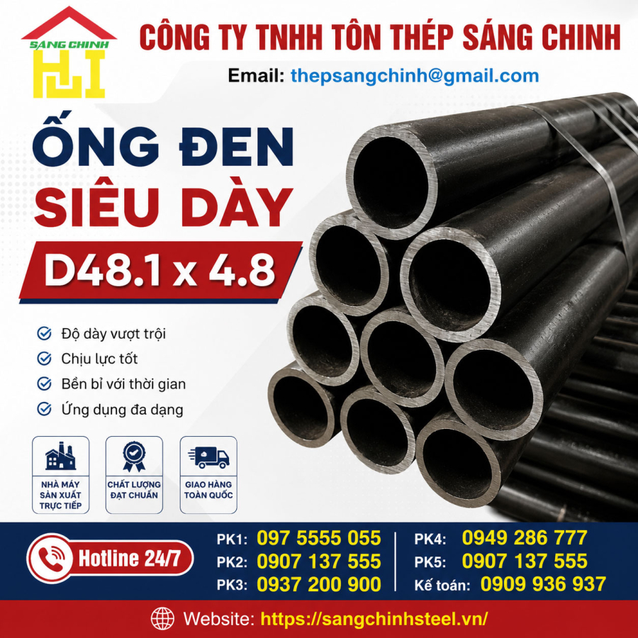 Ống đen siêu dày D48.1 x 4.8