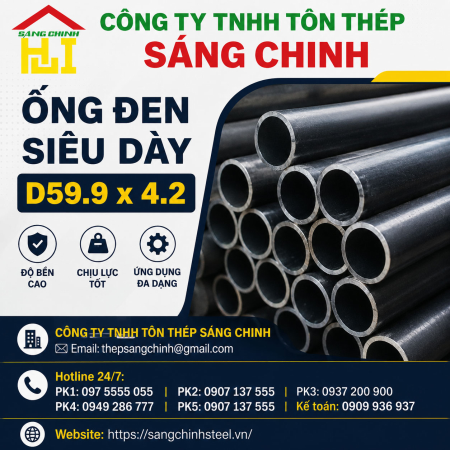 Ống đen siêu dày D59.9 x 4.2