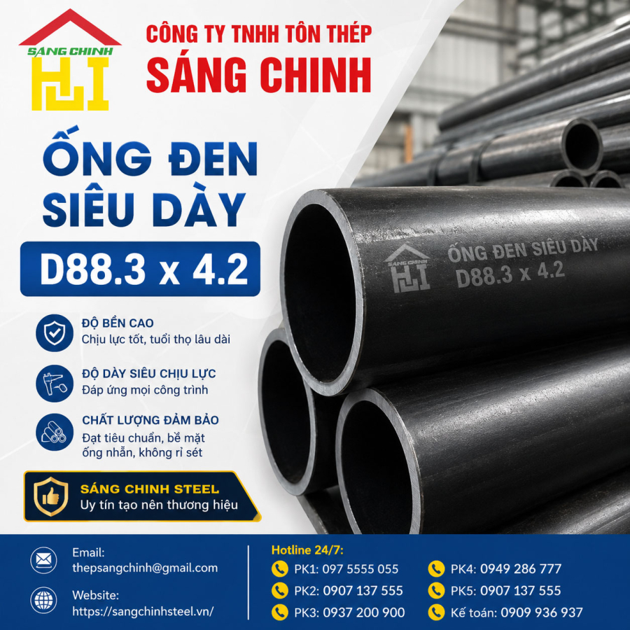 Ống đen siêu dày D88.3 x 4.2