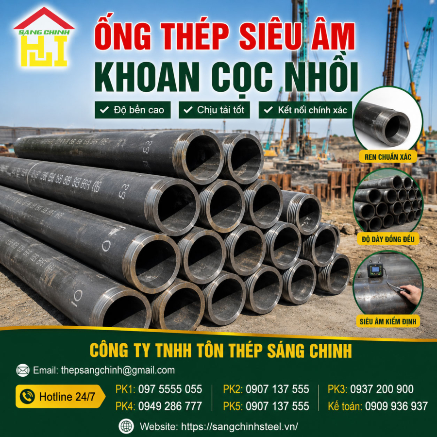 Bảng báo giá ống thép siêu âm khoan cọc nhồi