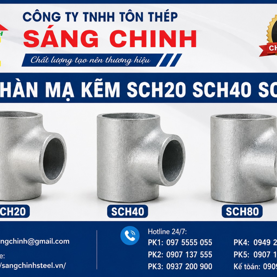 Tê Hàn Mạ Kẽm SCH20 SCH40 SCH80