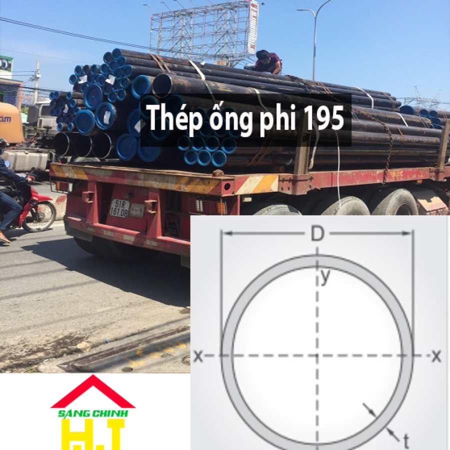 Thép ống phi 195