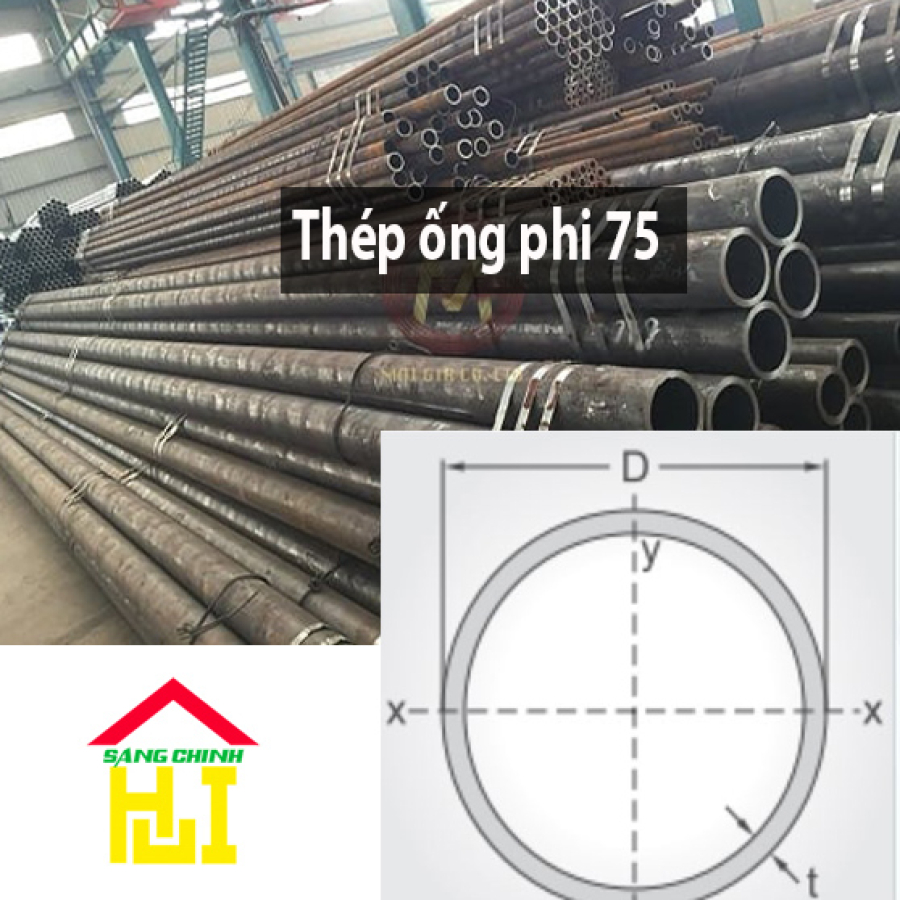 Thép ống phi 75