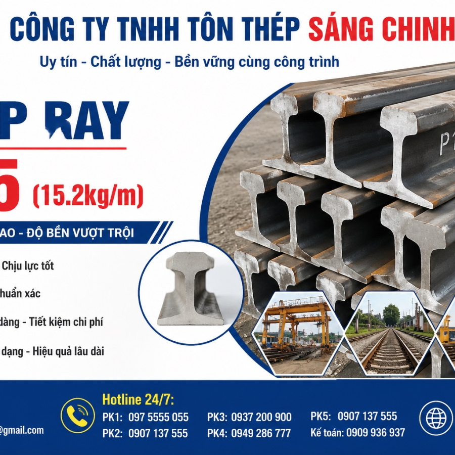 Thép Ray P15 (15.2kg/m)