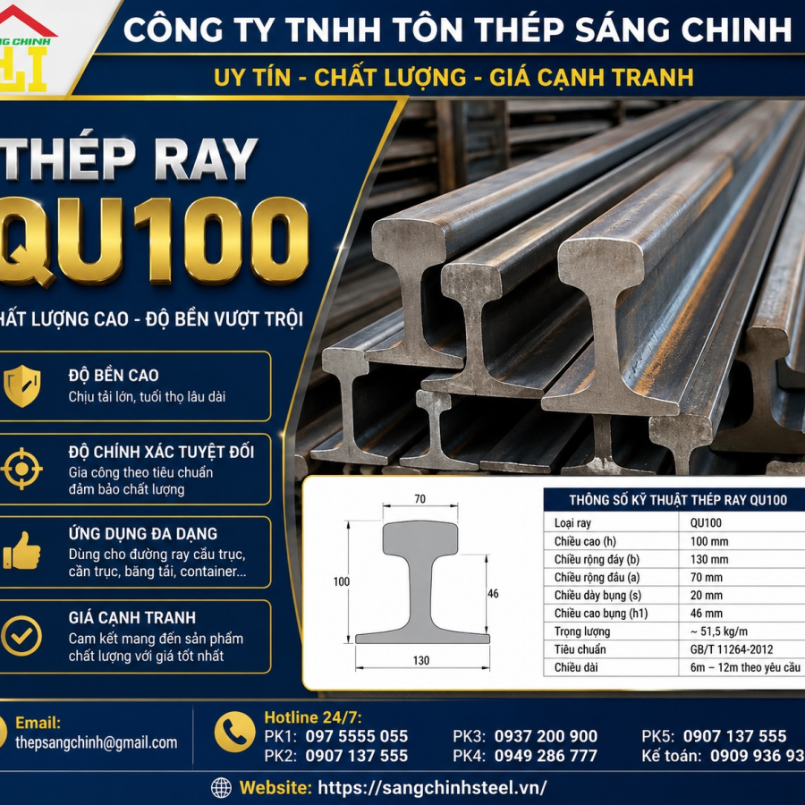 Thép ray QU100