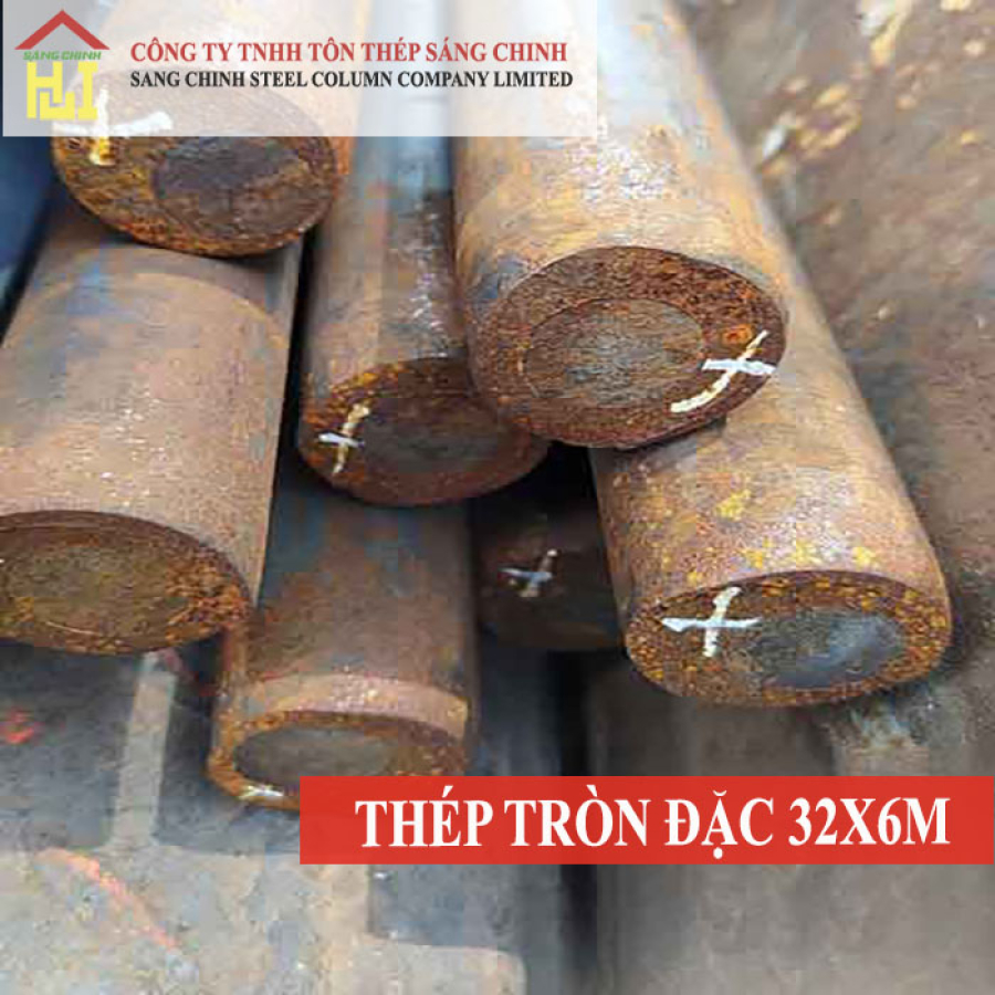 Thép tròn đặc phi 32 x 6m