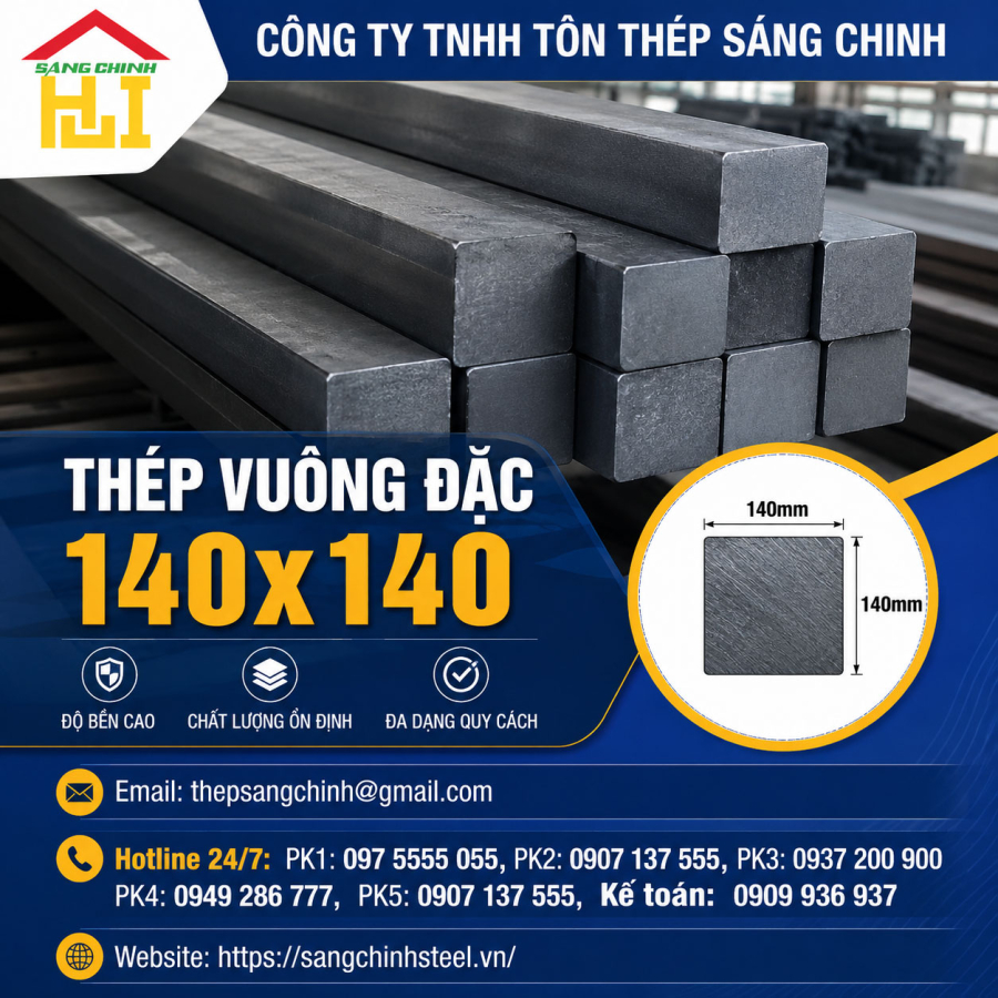 Bảng báo giá thép vuông đặc 140x140