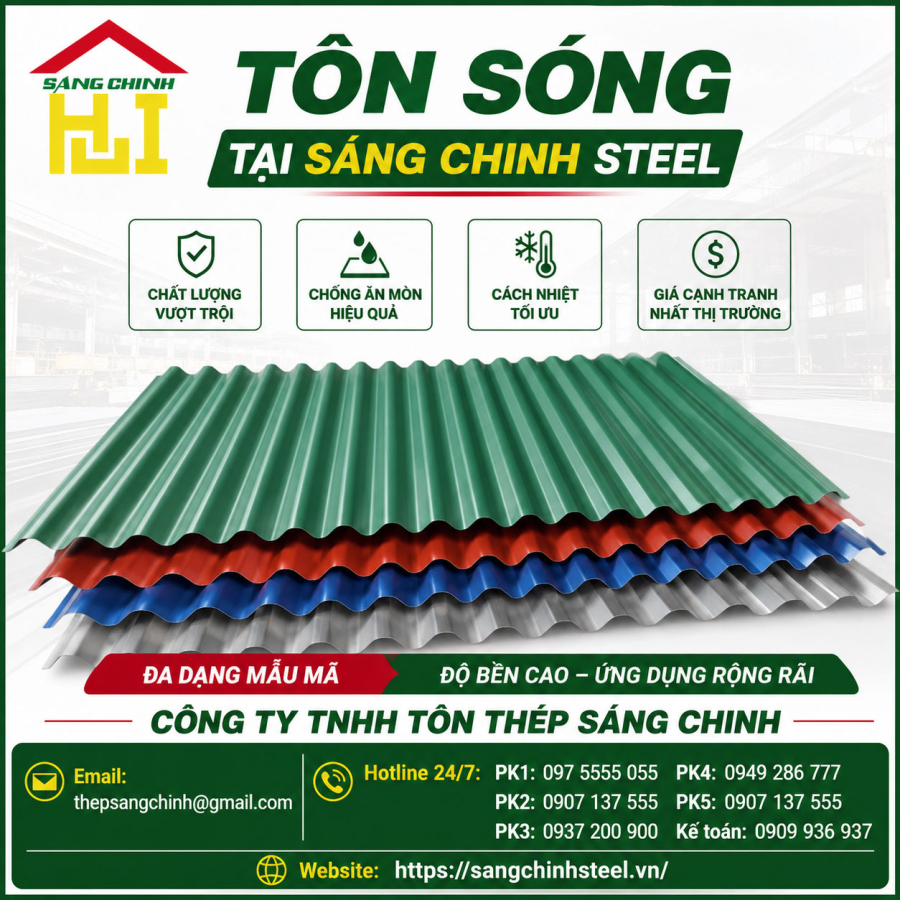 Bảng báo giá tôn sóng tại Sáng Chinh STEEL